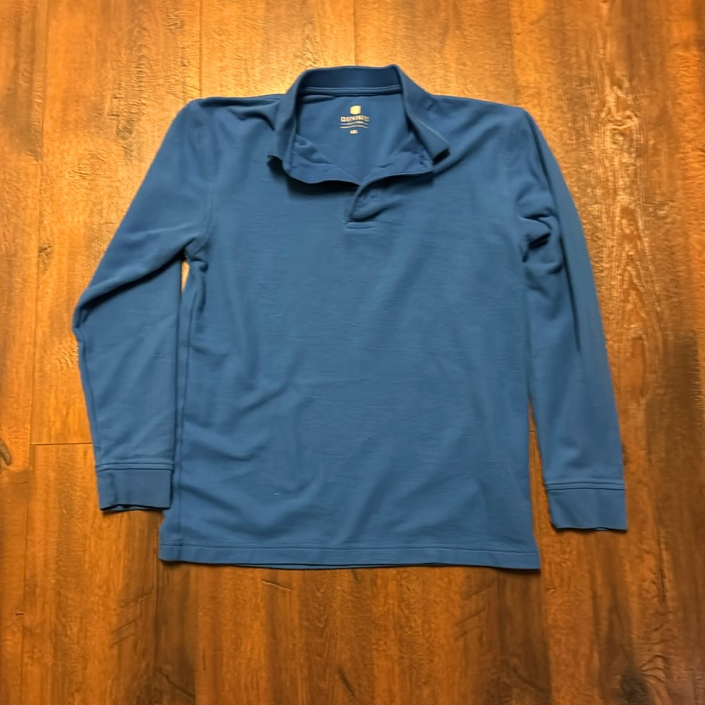 Dennis Uniform Long Sleeve Polo Royal Blue